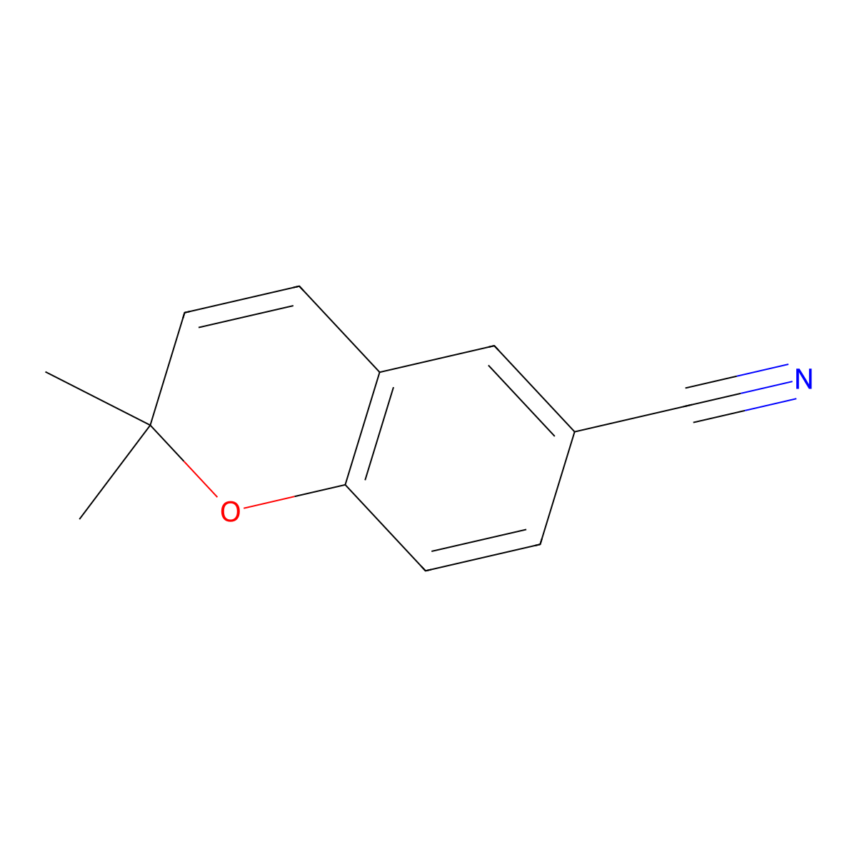 2,2-dimethyl-2H-1-benzopyran-6-carbonitrile molecular structure, CAS 33143-29-2