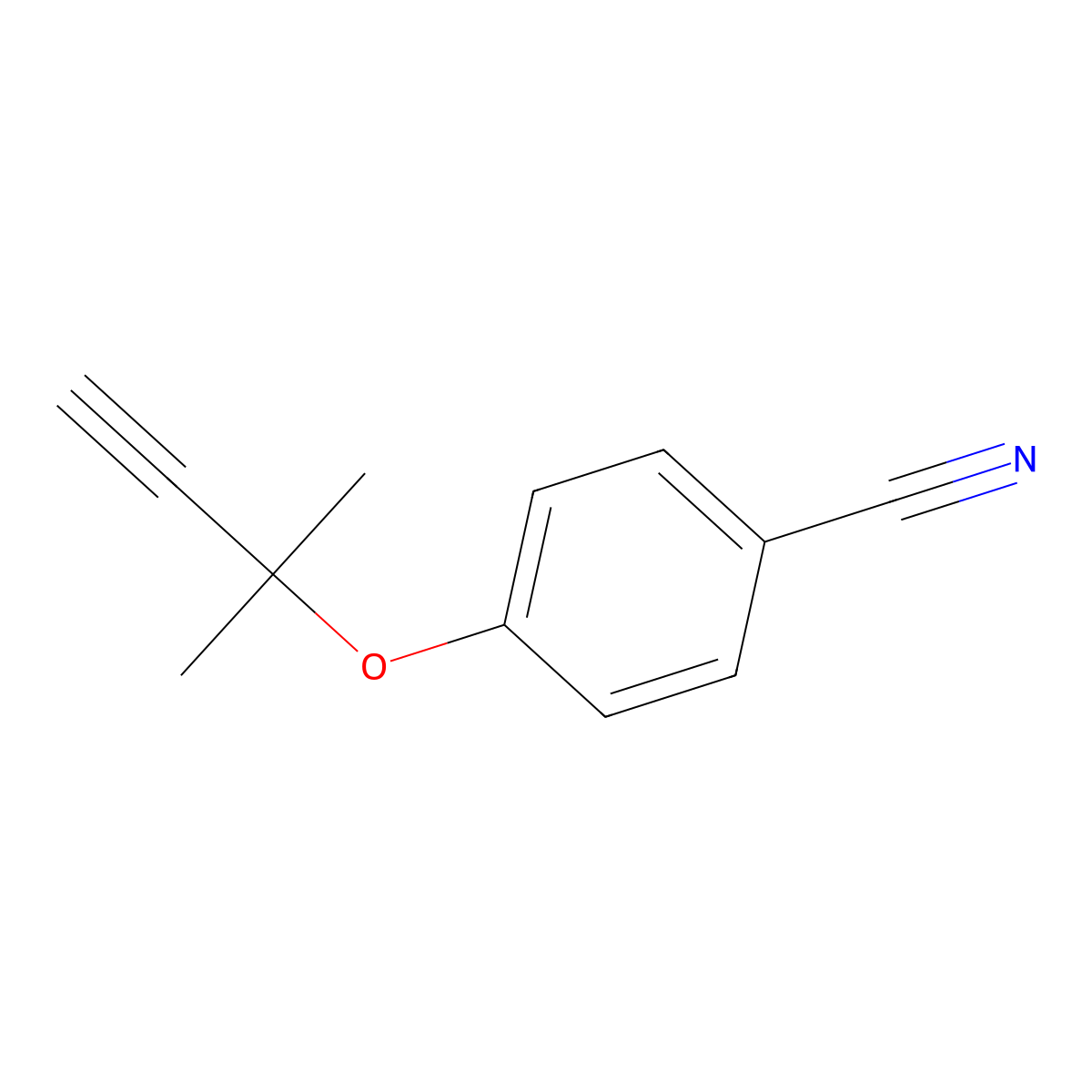 4-[(2-Methylbut-3-yn-2-yl)oxy]benzonitrile molecular structure, CAS 33143-92-9