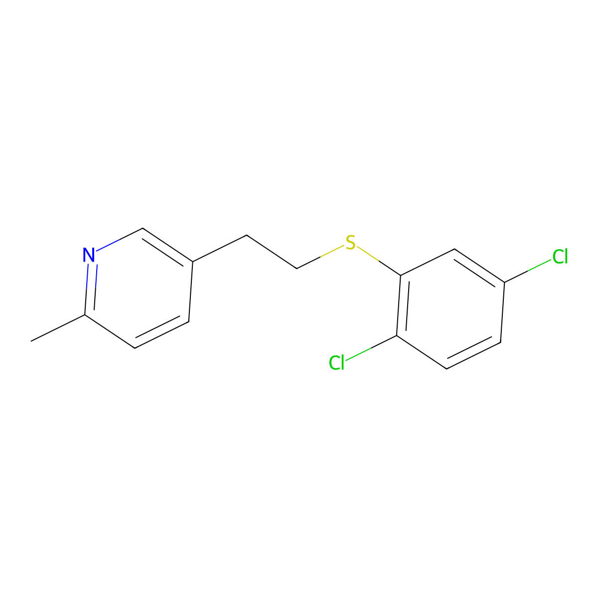 5-[2-(2,5-Dichlorophenyl)sulfanylethyl]-2-methylpyridine molecular structure, CAS 331430-14-9