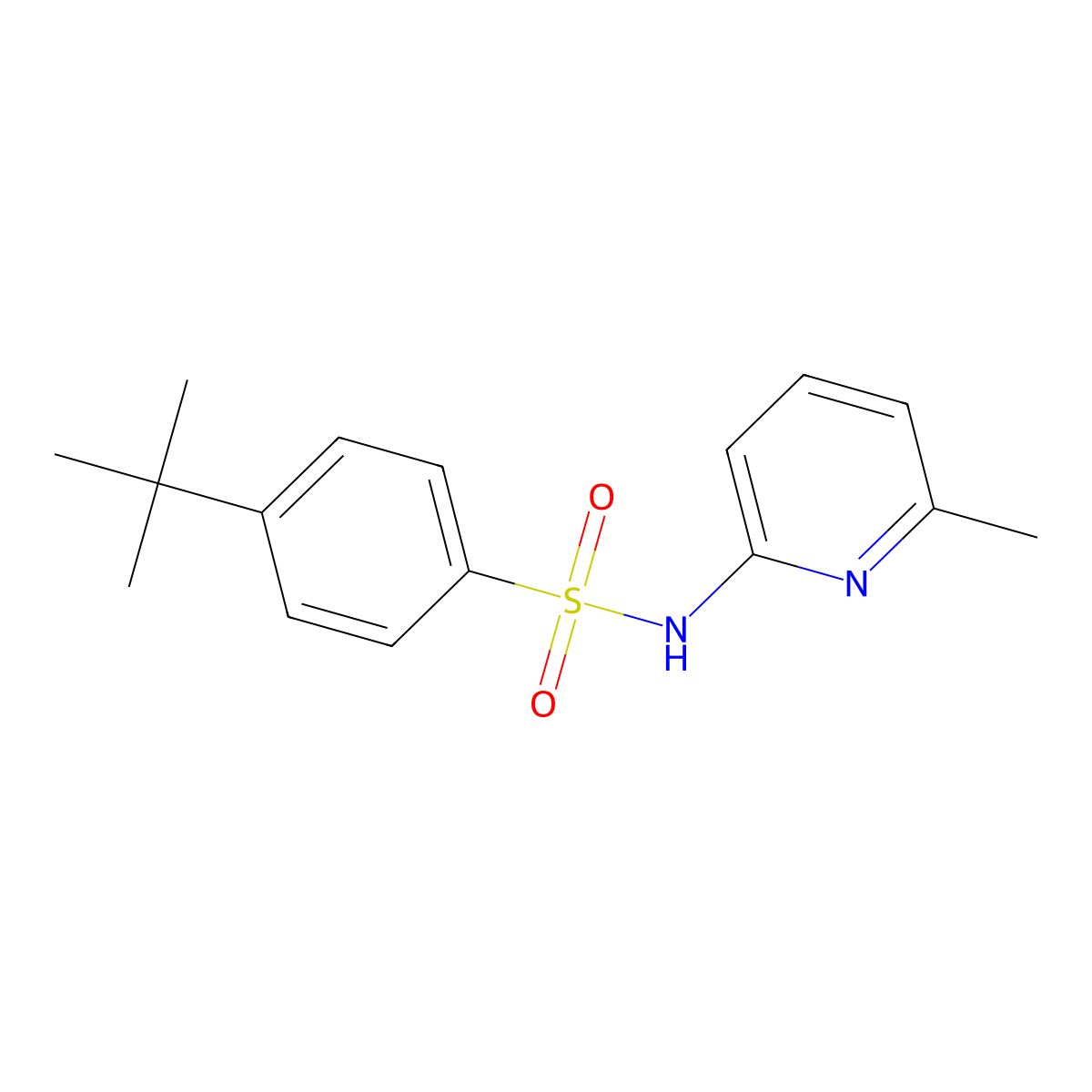 4-tert-butyl-N-(6-methylpyridin-2-yl)benzenesulfonamide molecular structure, CAS 331430-18-3