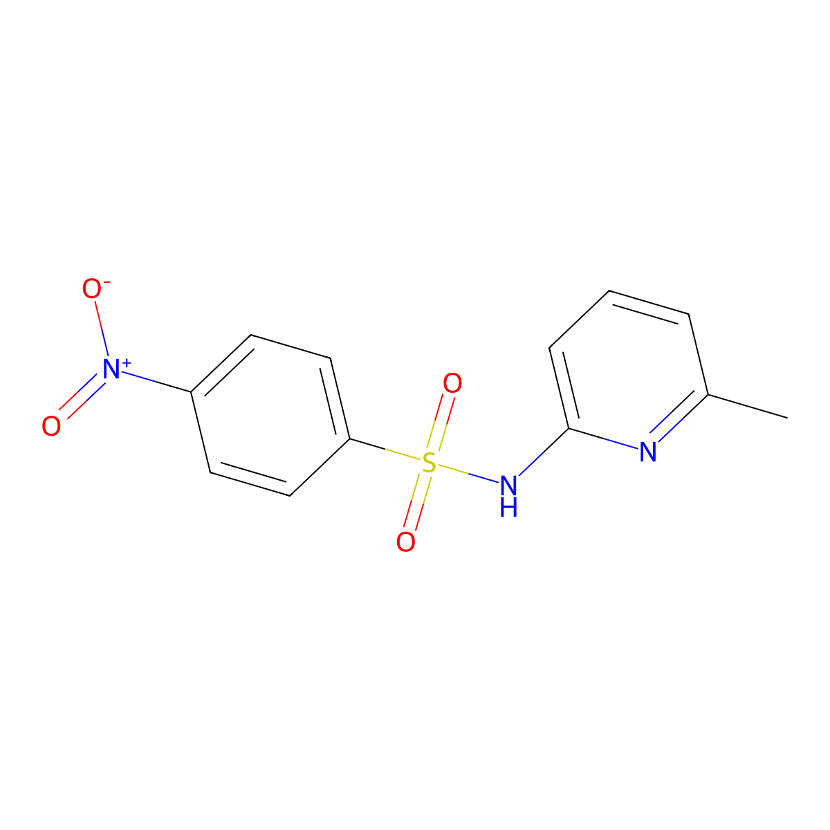 N-(6-methylpyridin-2-yl)-4-nitrobenzenesulfonamide molecular structure, CAS 331430-19-4