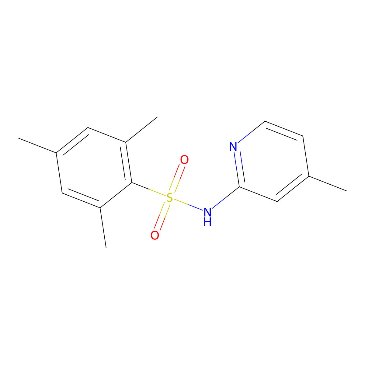2,4,6-Trimethyl-N-(4-methyl-2-pyridinyl)benzenesulfonamide molecular structure, CAS 331430-21-8