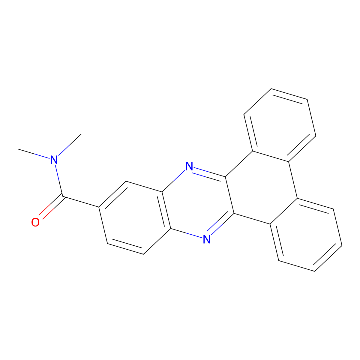 N,N-dimethylphenanthro[9,10-b]quinoxaline-11-carboxamide molecular structure, CAS 331431-99-3