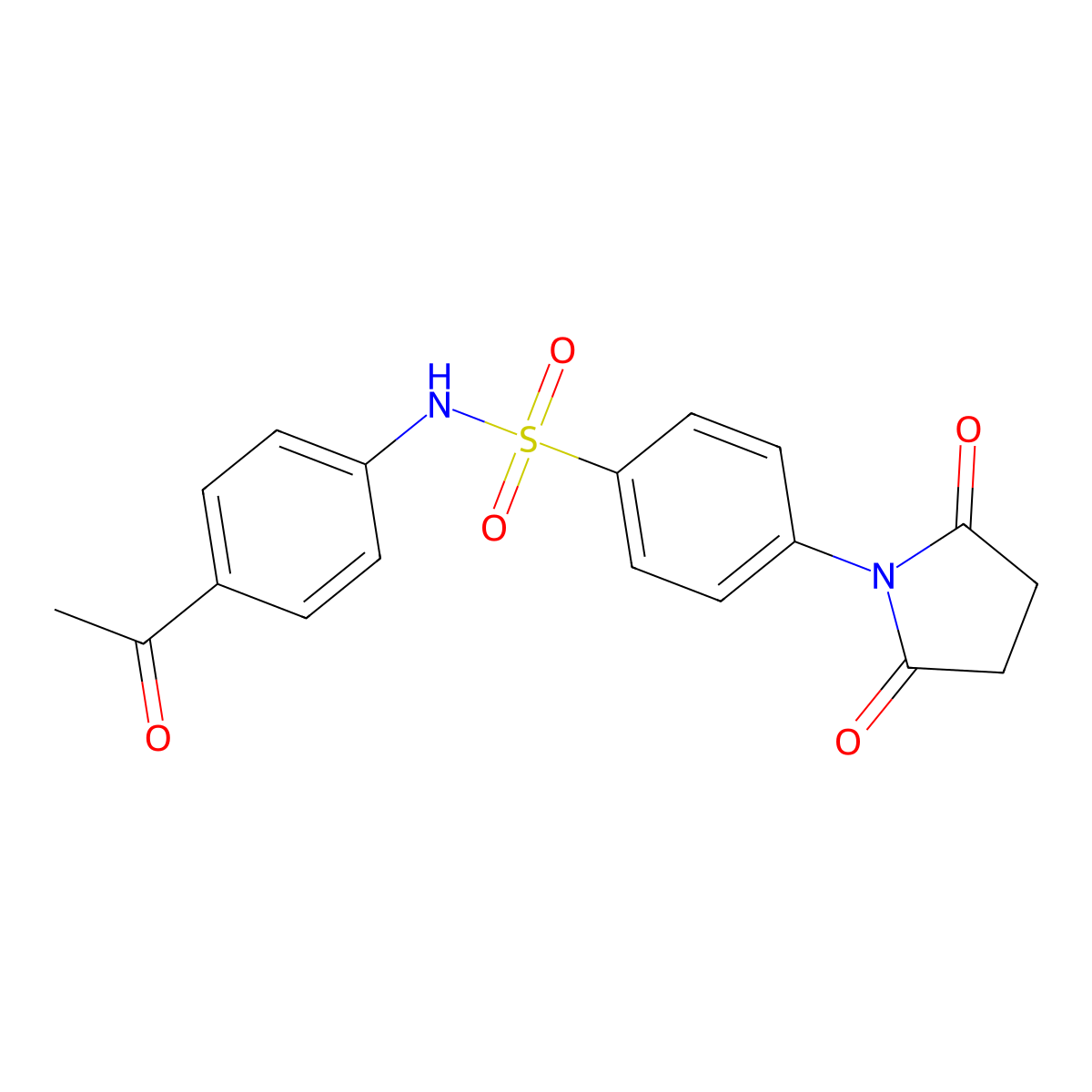1-Acetyl-4-({[4-(2,5-dioxoazolidinyl)phenyl]sulfonyl}amino)benzene molecular structure, CAS 331432-29-2