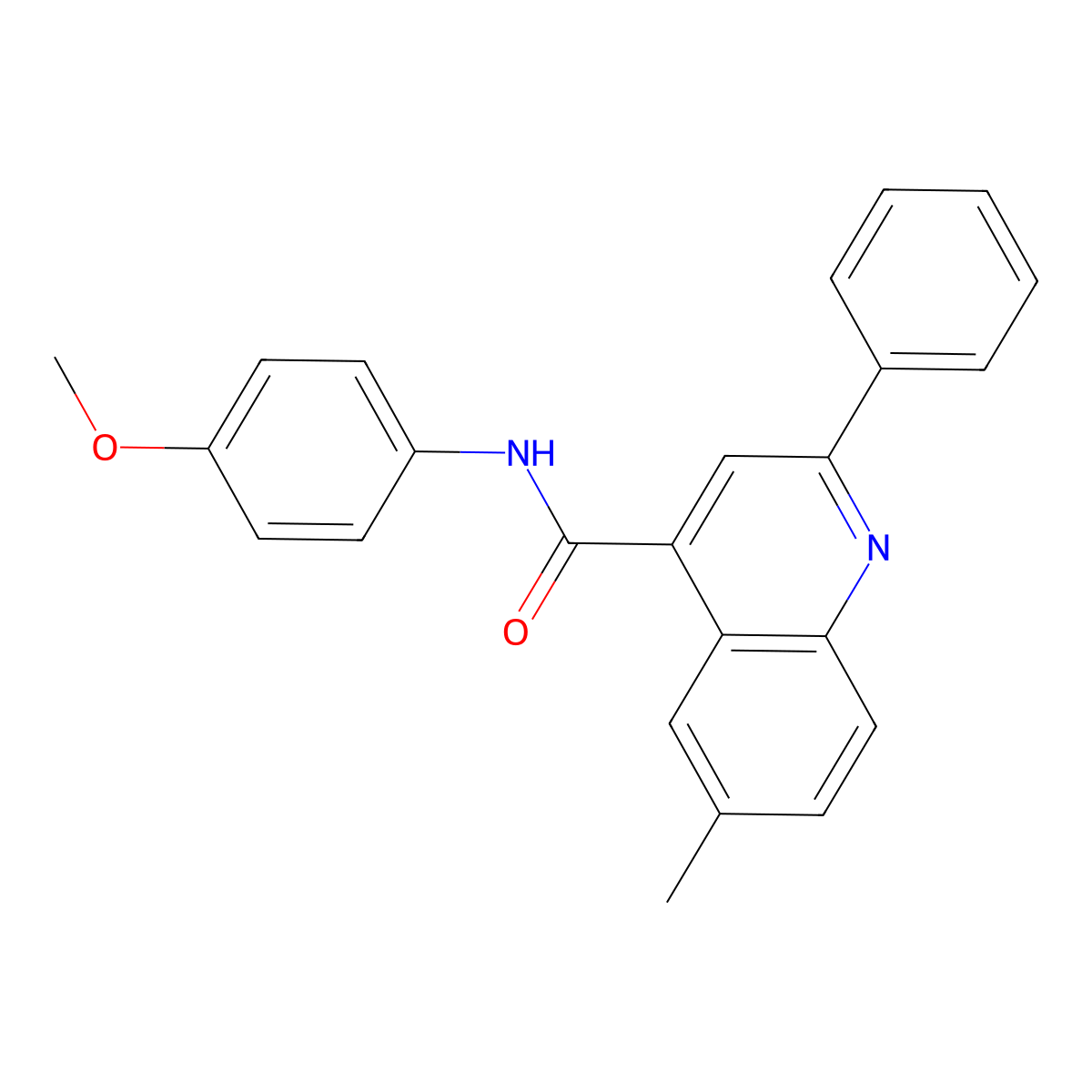N-(4-methoxyphenyl)-6-methyl-2-phenylquinoline-4-carboxamide molecular structure, CAS 331433-88-6