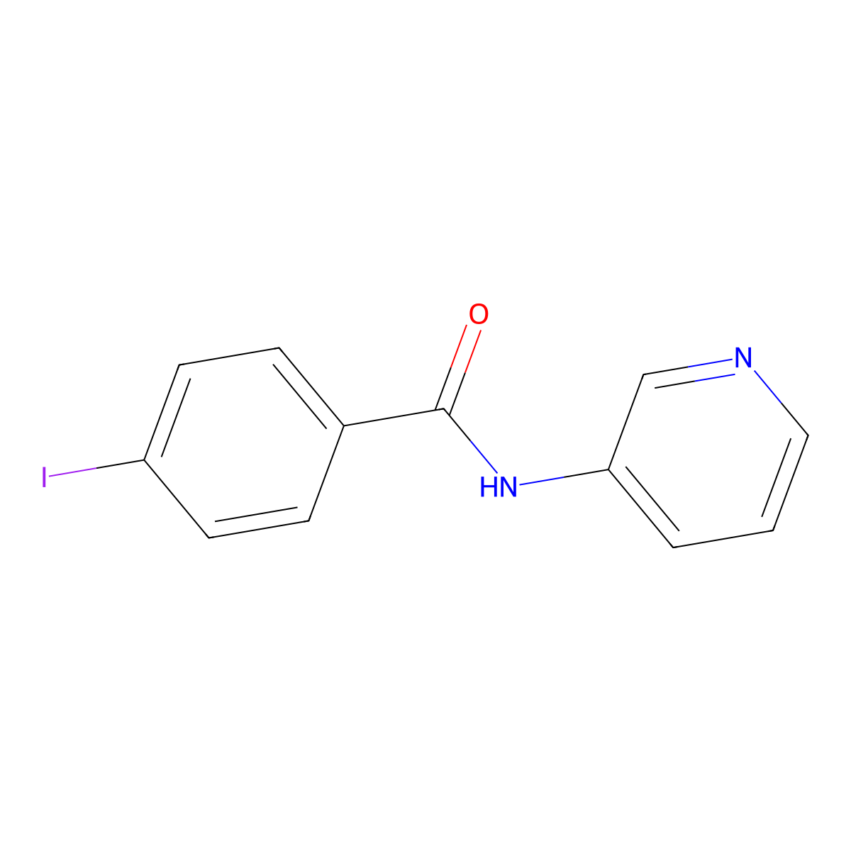 4-iodo-N-pyridin-3-ylbenzamide molecular structure, CAS 331434-39-0