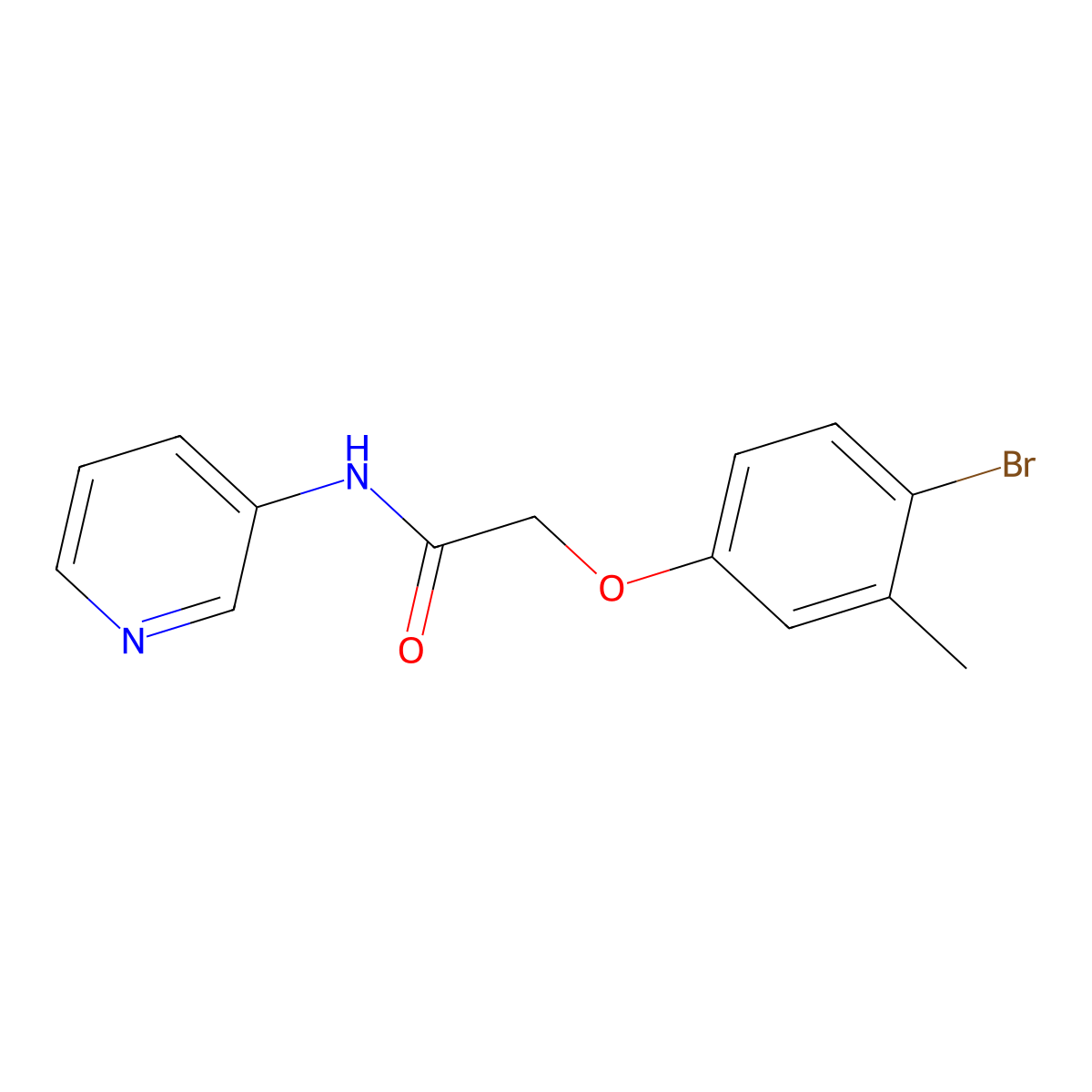 2-(4-bromo-3-methylphenoxy)-N-pyridin-3-ylacetamide molecular structure, CAS 331434-47-0