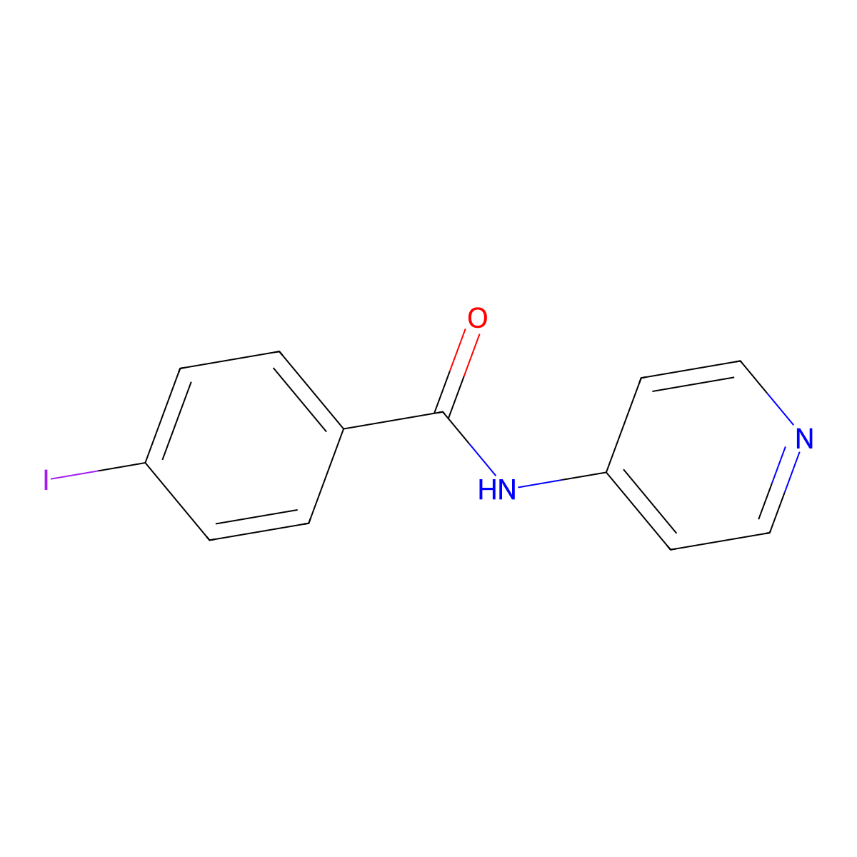 4-iodo-N-(pyridin-4-yl)benzamide molecular structure, CAS 331434-49-2