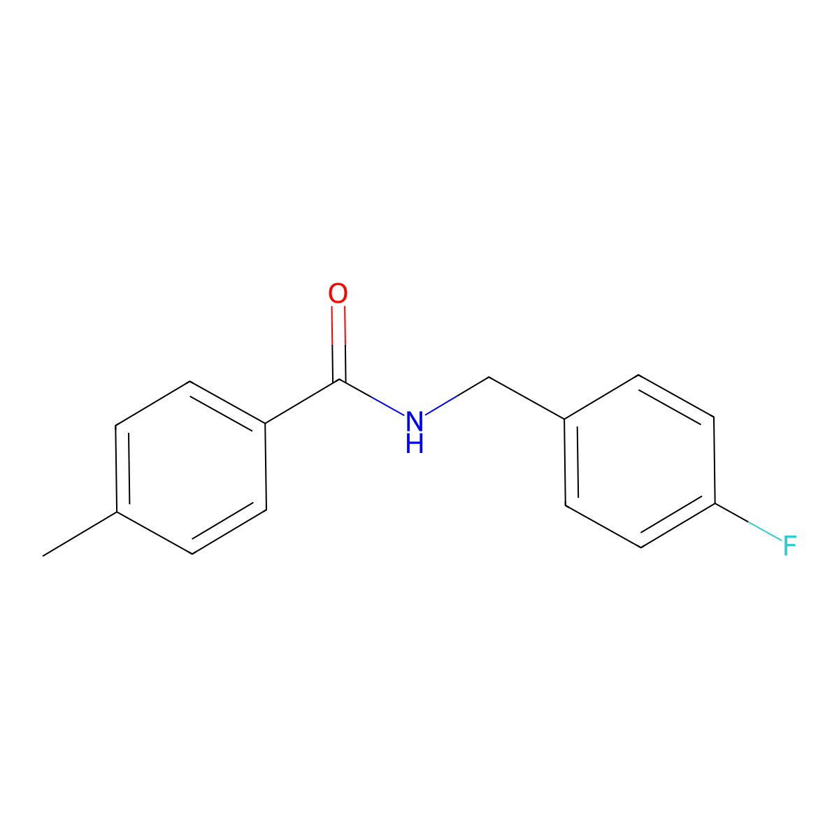 N-[(4-fluorophenyl)methyl]-4-methylbenzamide molecular structure, CAS 331434-63-0