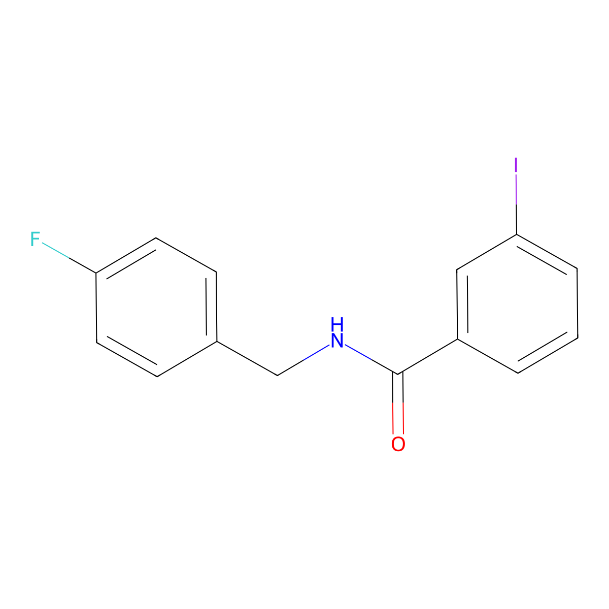 N-[(4-fluorophenyl)methyl]-3-iodobenzamide molecular structure, CAS 331434-65-2