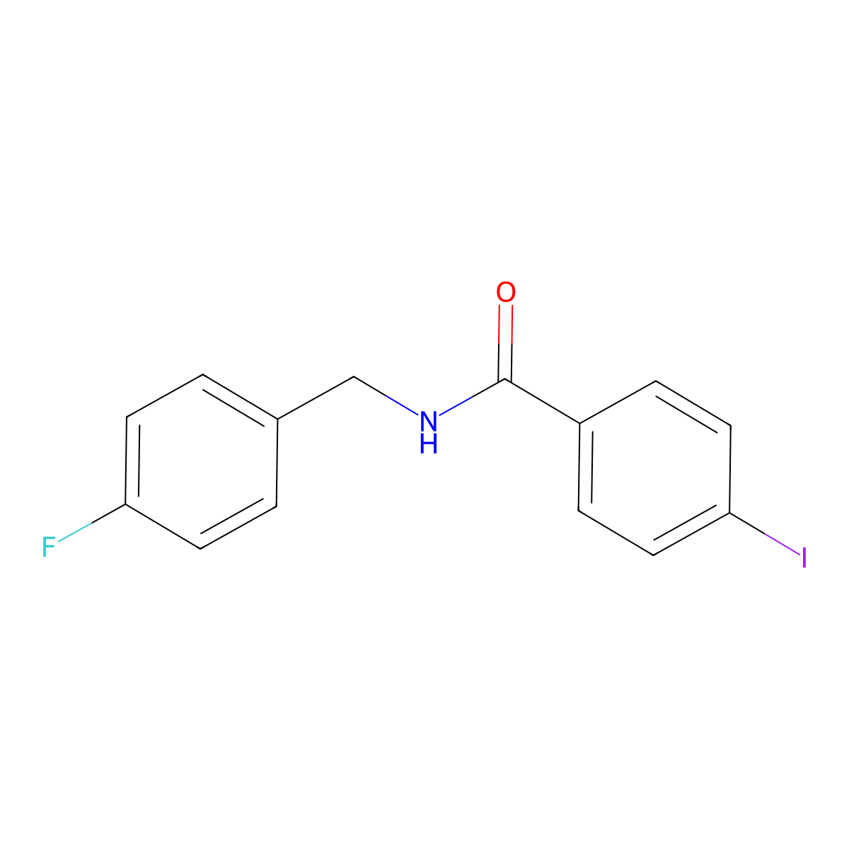 N-(4-Fluoro-benzyl)-4-iodo-benzamide molecular structure, CAS 331434-66-3