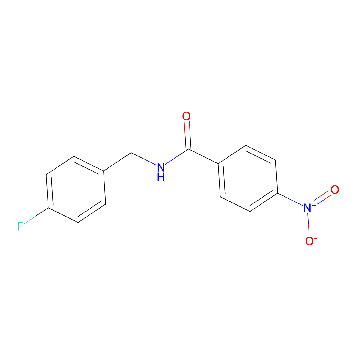 N-(4-fluorobenzyl)-4-nitrobenzamide molecular structure, CAS 331434-68-5