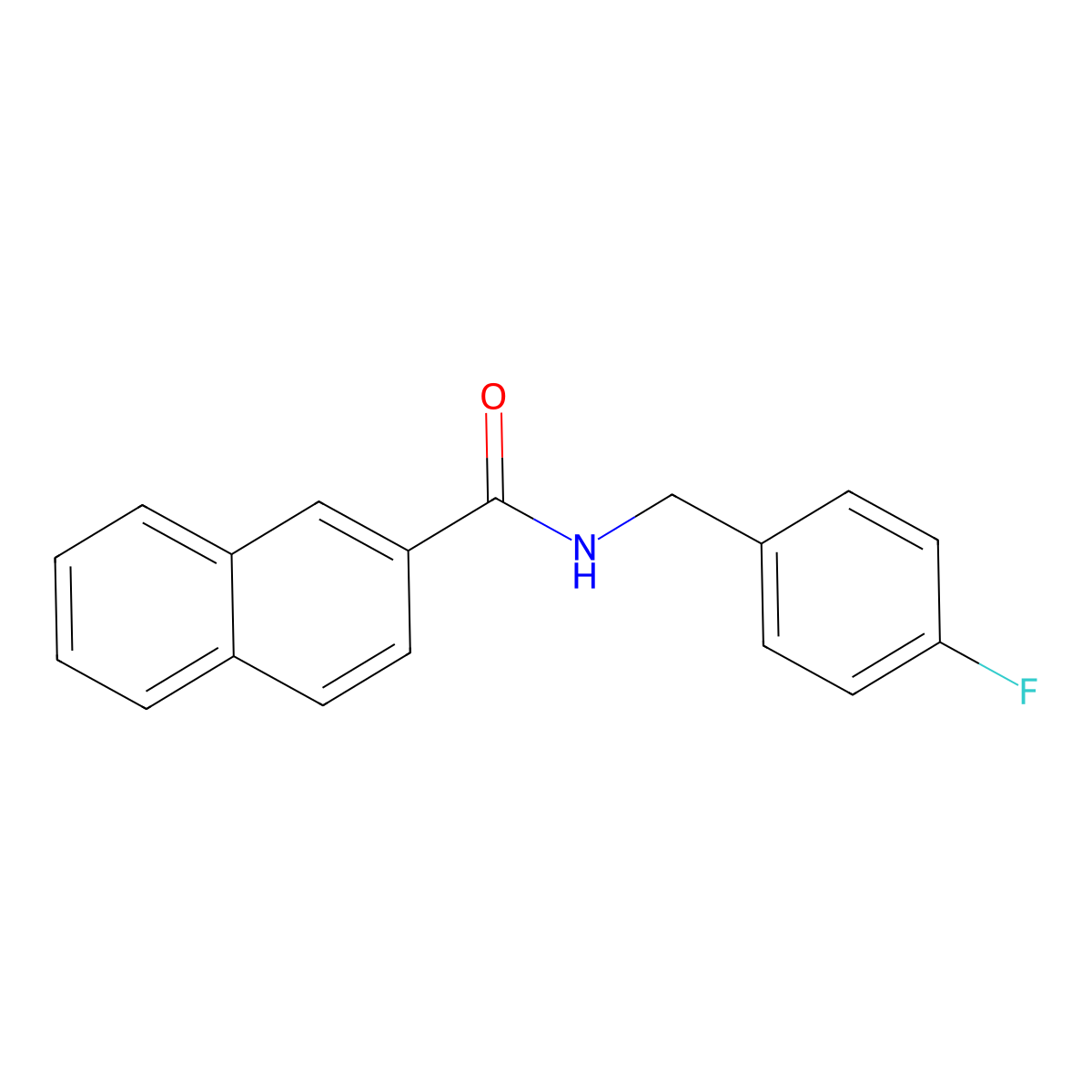 N-(4-fluorobenzyl)-2-naphthamide molecular structure, CAS 331434-72-1