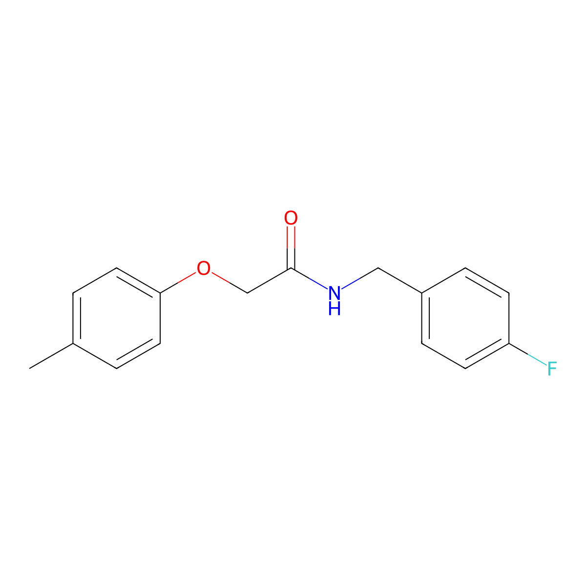 N-(4-fluorobenzyl)-2-(4-methylphenoxy)acetamide molecular structure, CAS 331434-80-1