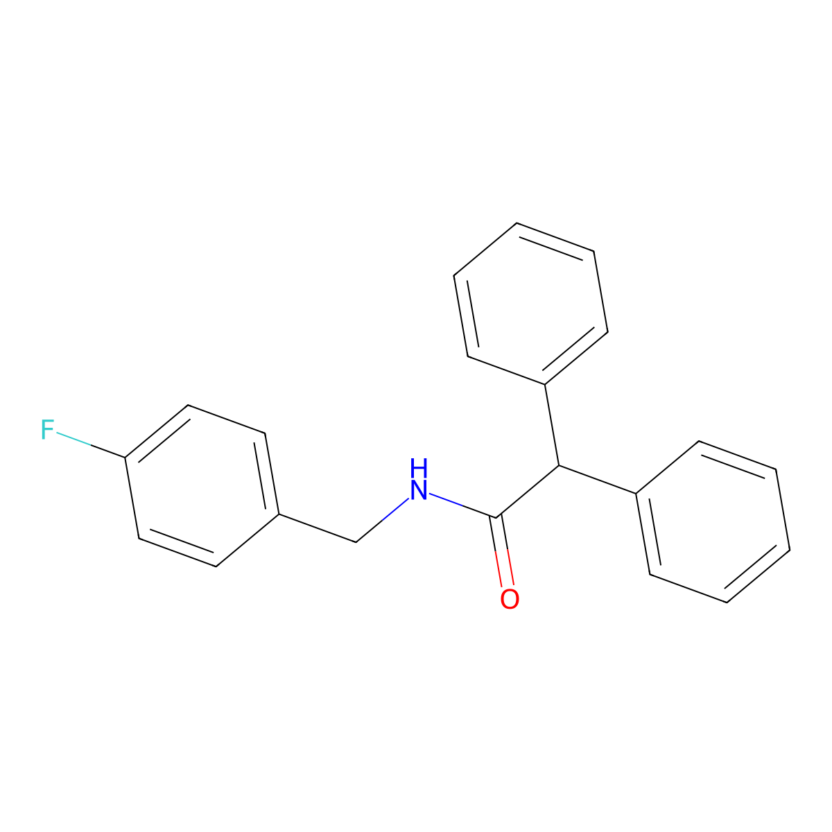 N-(4-fluorobenzyl)-2,2-diphenylacetamide molecular structure, CAS 331434-82-3