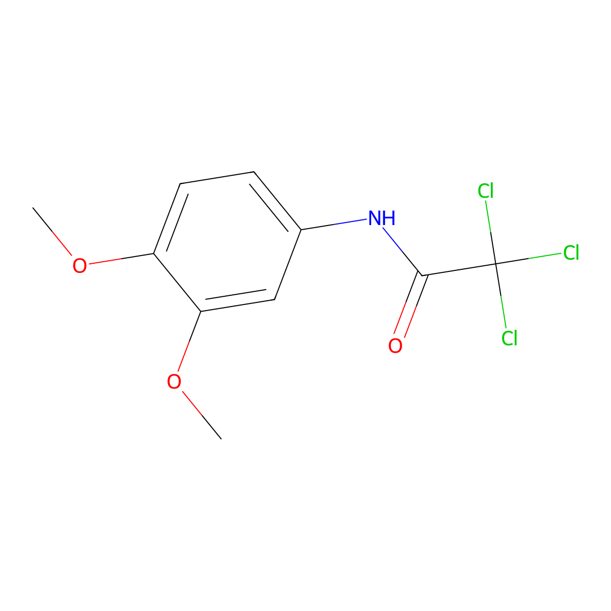 2,2,2-trichloro-N-(3,4-dimethoxyphenyl)acetamide molecular structure, CAS 331435-15-5