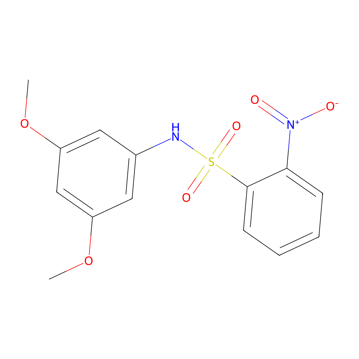 N-(3,5-dimethoxyphenyl)-2-nitrobenzenesulfonamide molecular structure, CAS 331435-21-3