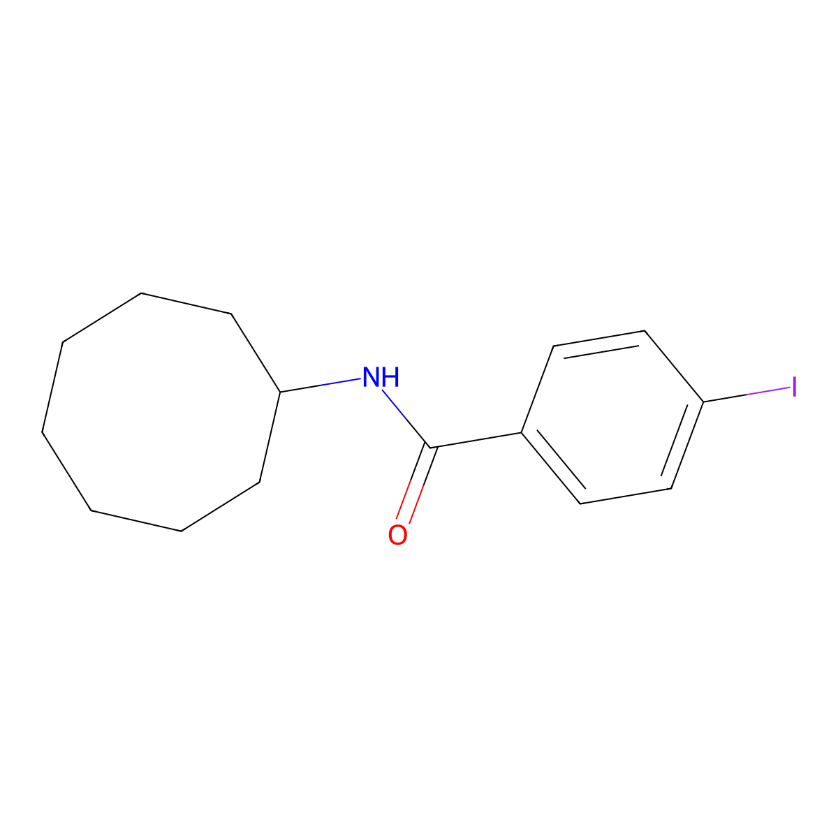 N-cyclooctyl-4-iodobenzamide molecular structure, CAS 331435-33-7