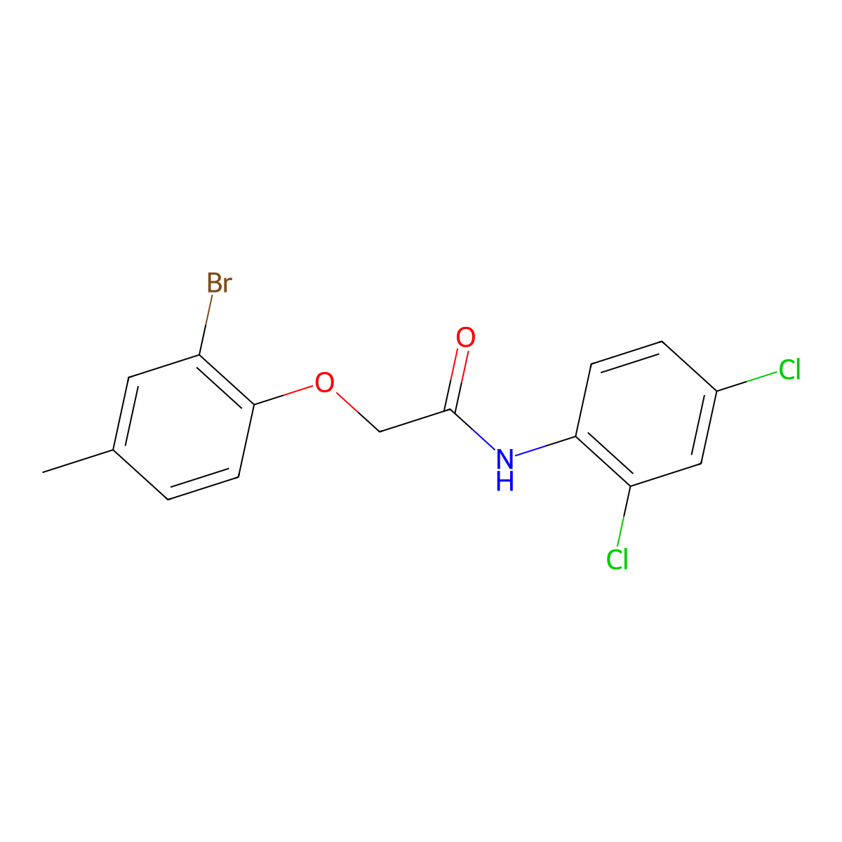 2-(2-bromo-4-methylphenoxy)-N-(2,4-dichlorophenyl)acetamide molecular structure, CAS 331435-47-3