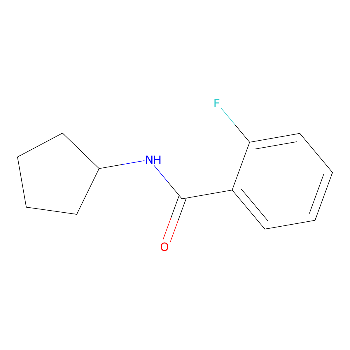 N-cyclopentyl-2-fluorobenzamide molecular structure, CAS 331435-48-4