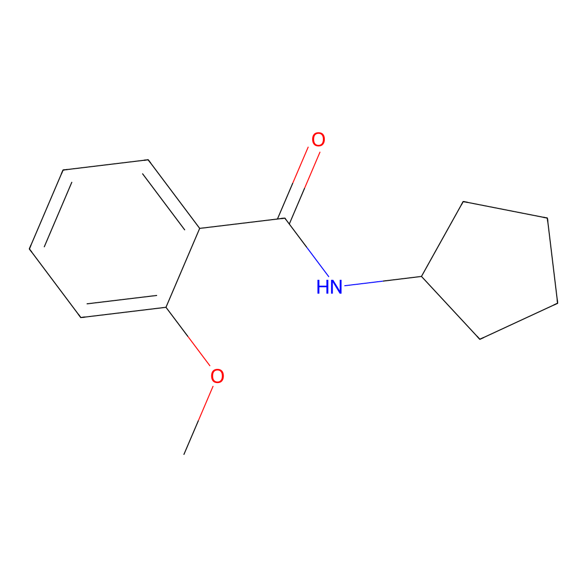 N-cyclopentyl-2-methoxybenzamide molecular structure, CAS 331435-51-9