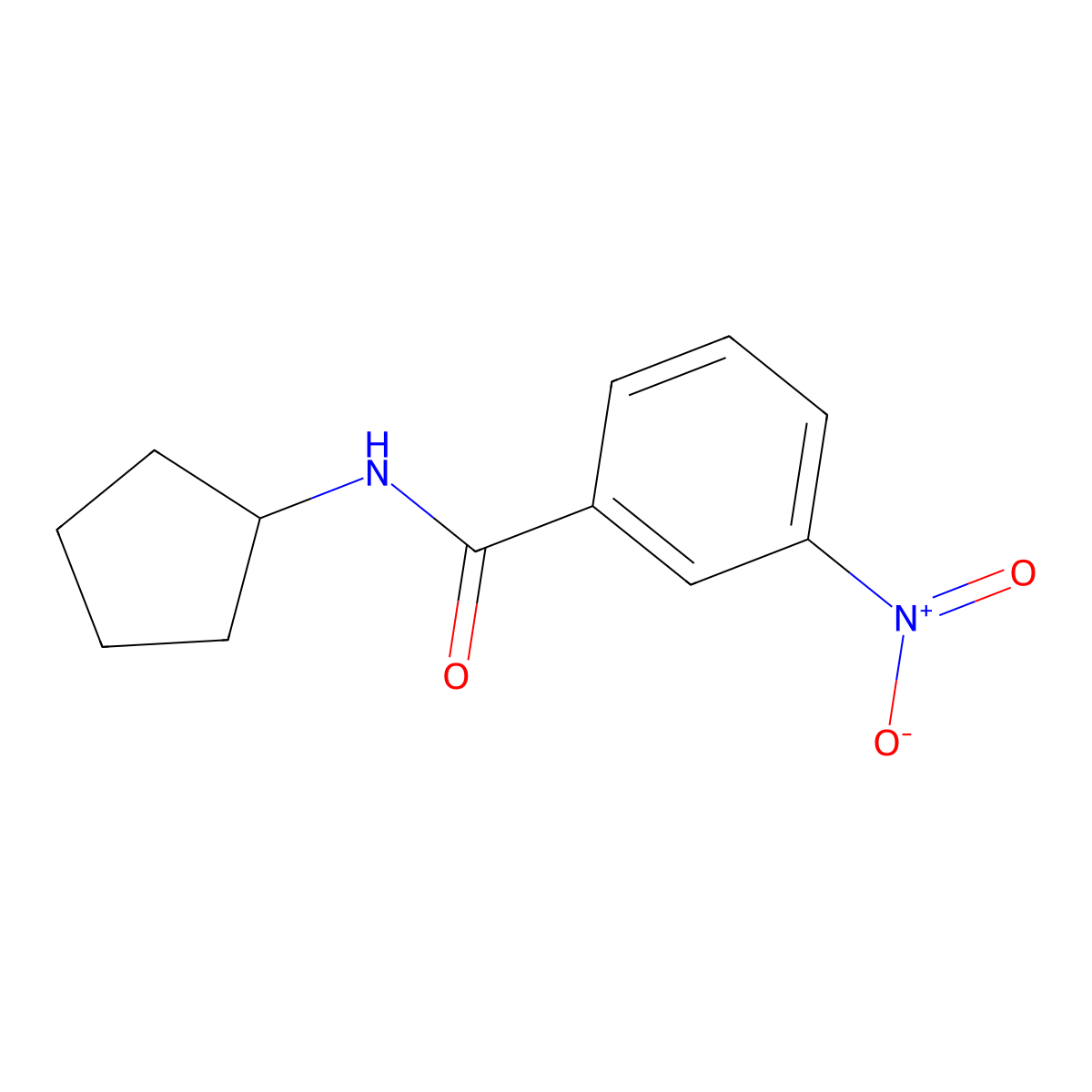 N-cyclopentyl-3-nitrobenzamide molecular structure, CAS 331435-53-1
