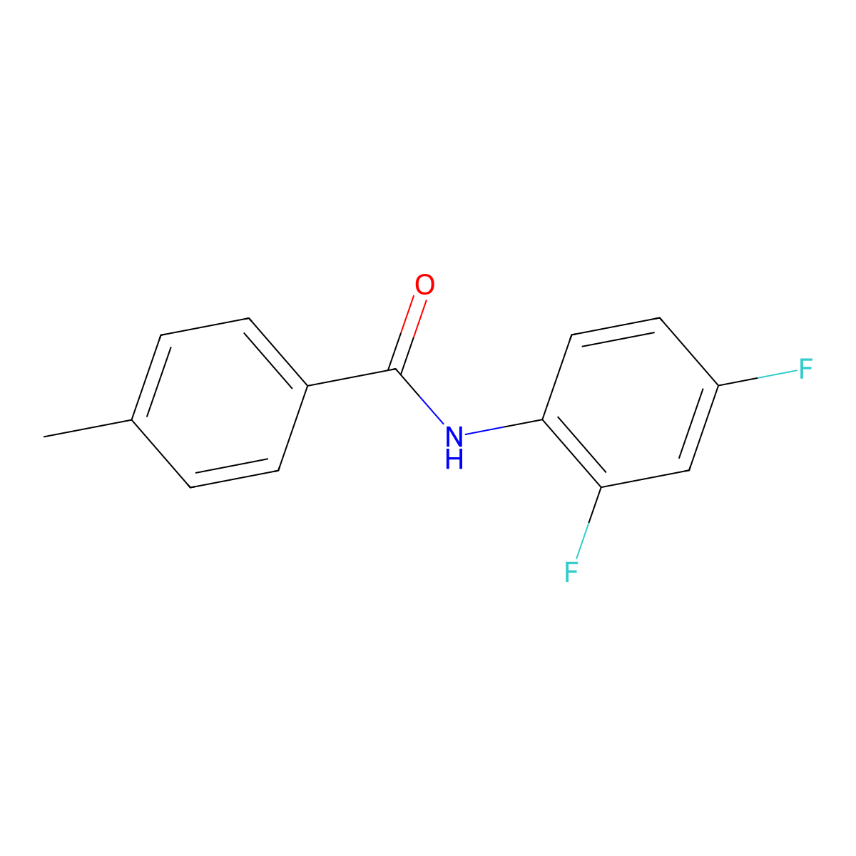 N-(2,4-difluorophenyl)-4-methylbenzamide molecular structure, CAS 331435-71-3