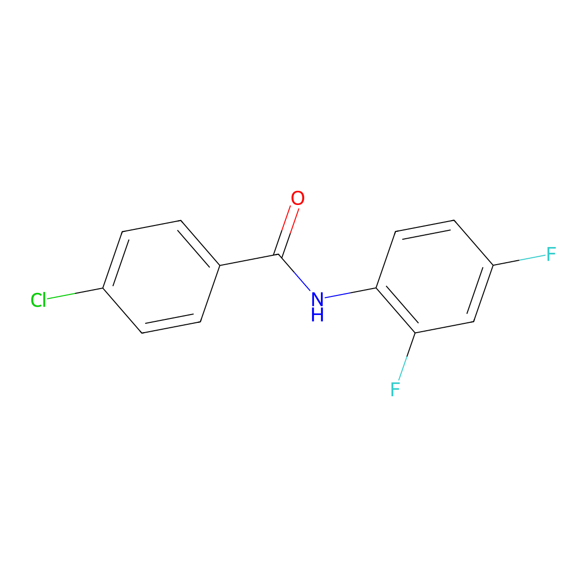 4-chloro-N-(2,4-difluorophenyl)benzamide molecular structure, CAS 331435-74-6