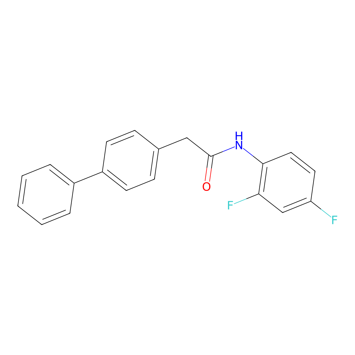 N-(2,4-difluorophenyl)-2-(4-phenylphenyl)acetamide molecular structure, CAS 331435-84-8