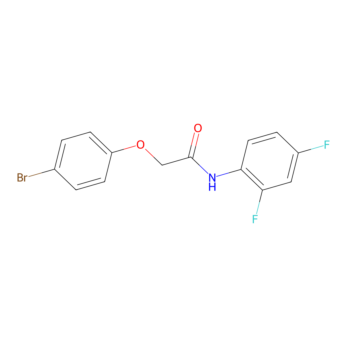 2-(4-bromophenoxy)-N-(2,4-difluorophenyl)acetamide molecular structure, CAS 331435-85-9