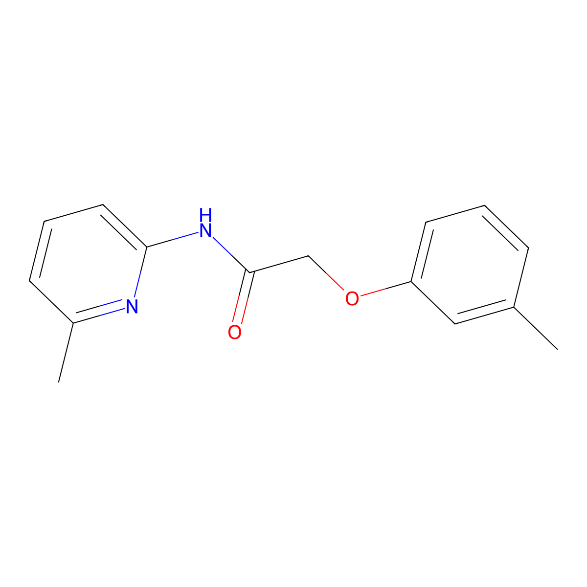2-(3-methylphenoxy)-N-(6-methylpyridin-2-yl)acetamide molecular structure, CAS 331435-90-6