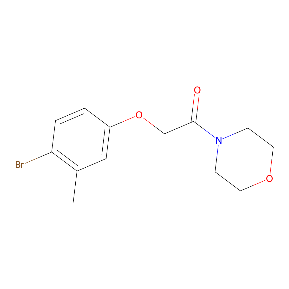 2-(4-Bromo-3-methylphenoxy)-1-(morpholin-4-yl)ethanone molecular structure, CAS 331436-07-8