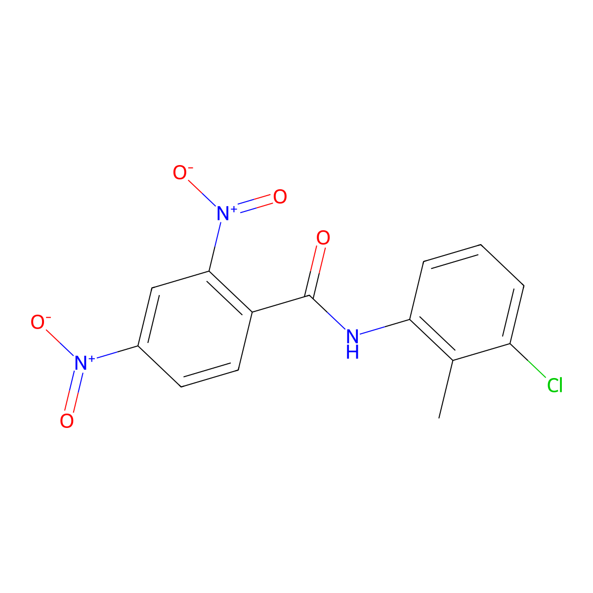 N-(3-chloro-2-methylphenyl)-2,4-dinitrobenzamide molecular structure, CAS 331436-12-5