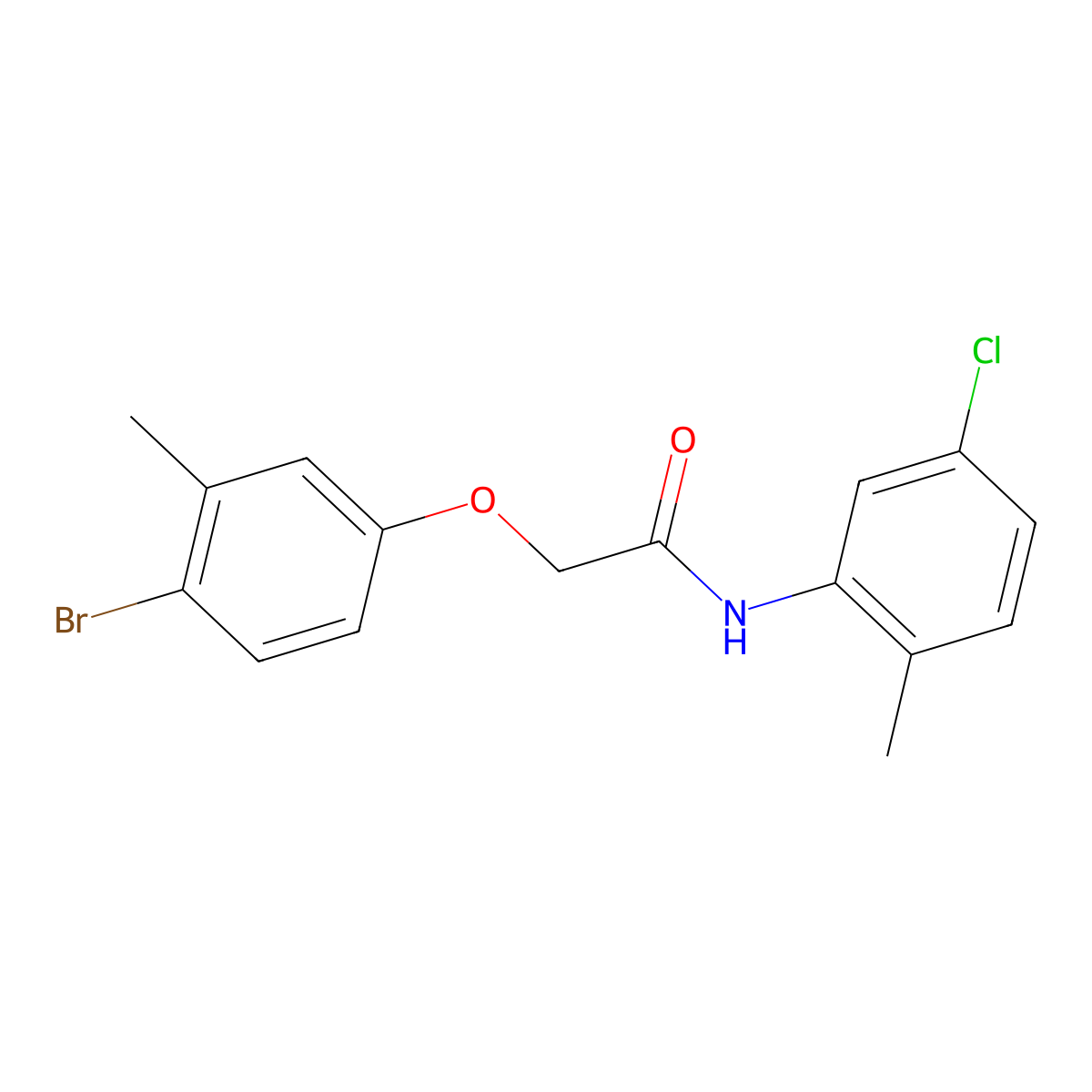 2-(4-bromo-3-methylphenoxy)-N-(5-chloro-2-methylphenyl)acetamide molecular structure, CAS 331436-27-2