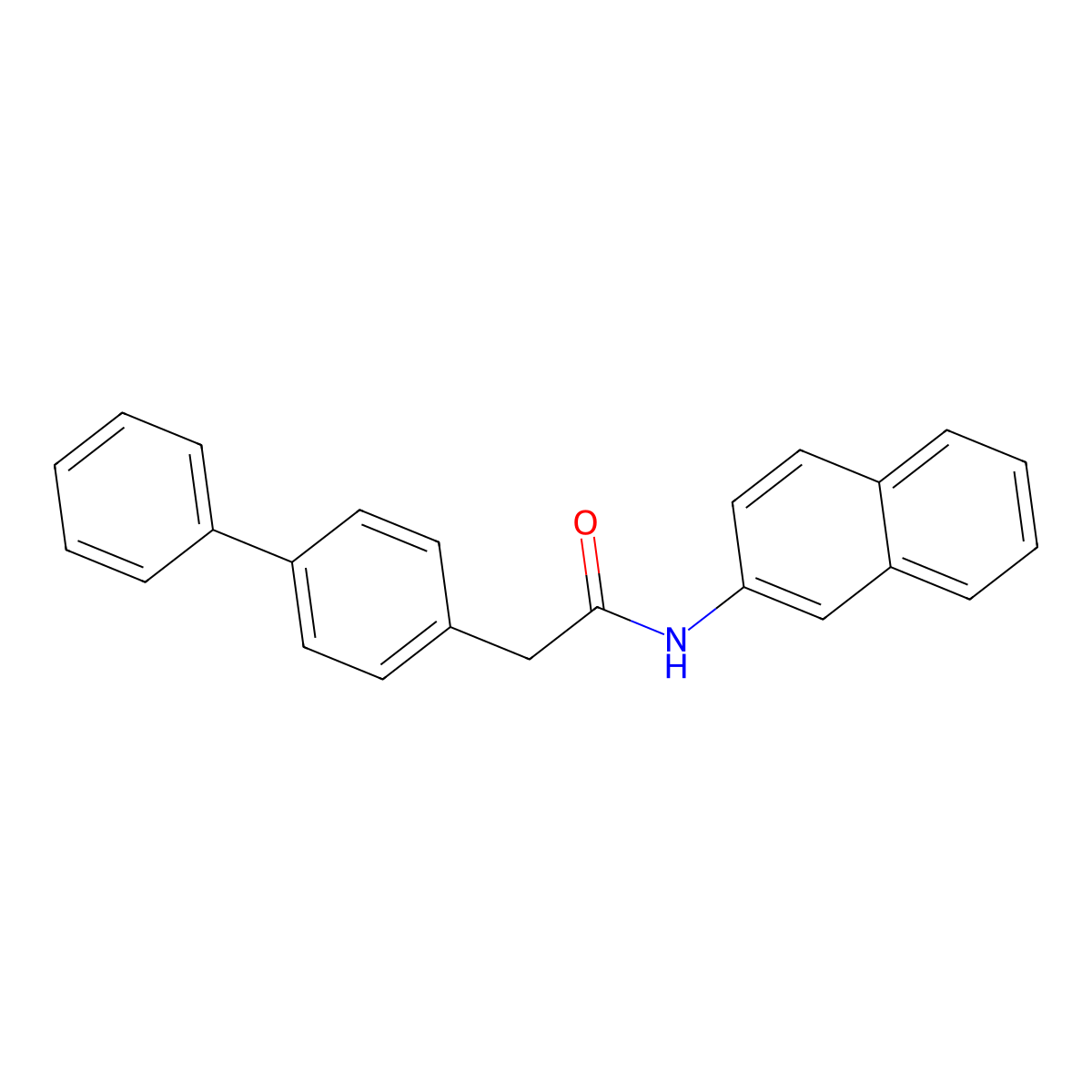 N-naphthalen-2-yl-2-(4-phenylphenyl)acetamide molecular structure, CAS 331436-34-1