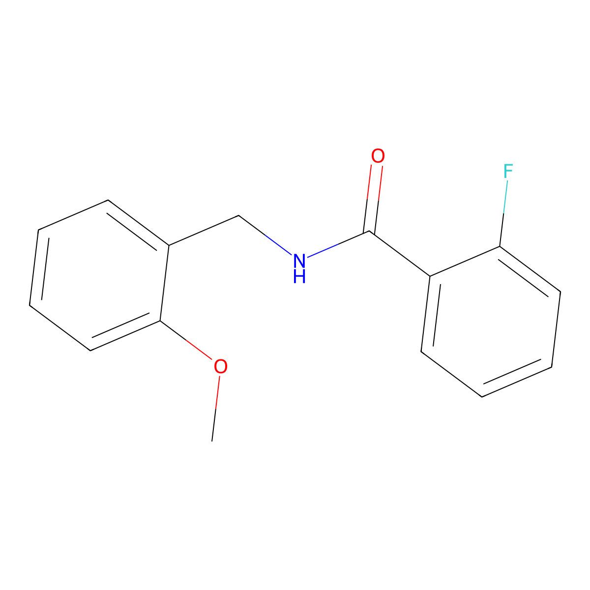2-Fluoro-N-(2-methoxybenzyl)benzamide molecular structure, CAS 331439-91-9