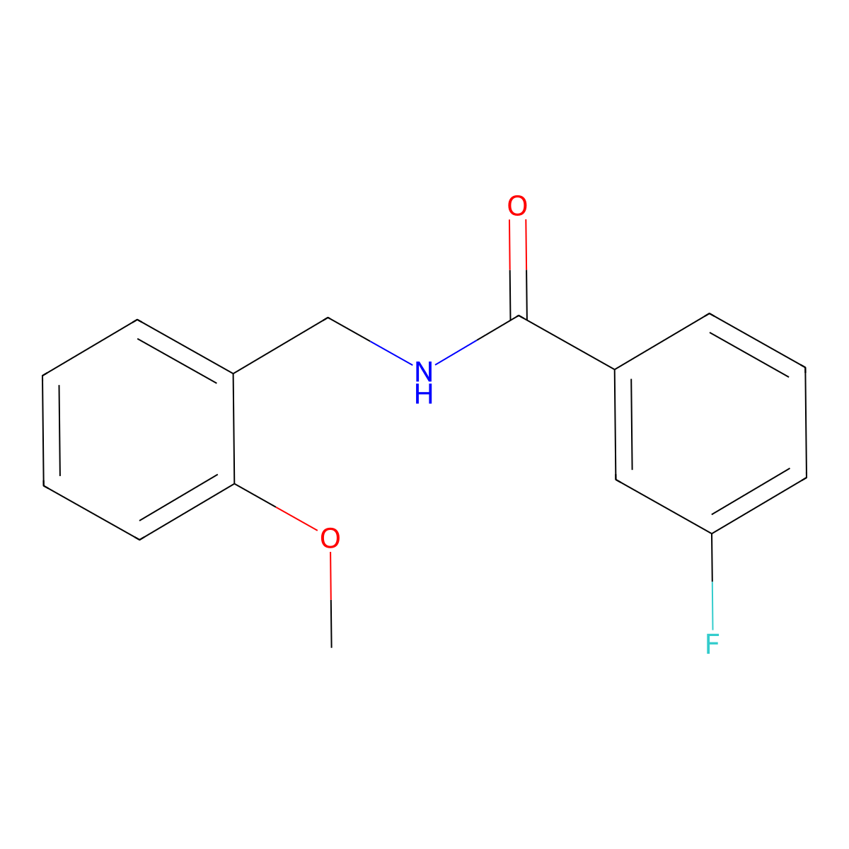 3-fluoro-N-(2-methoxybenzyl)benzamide molecular structure, CAS 331439-92-0