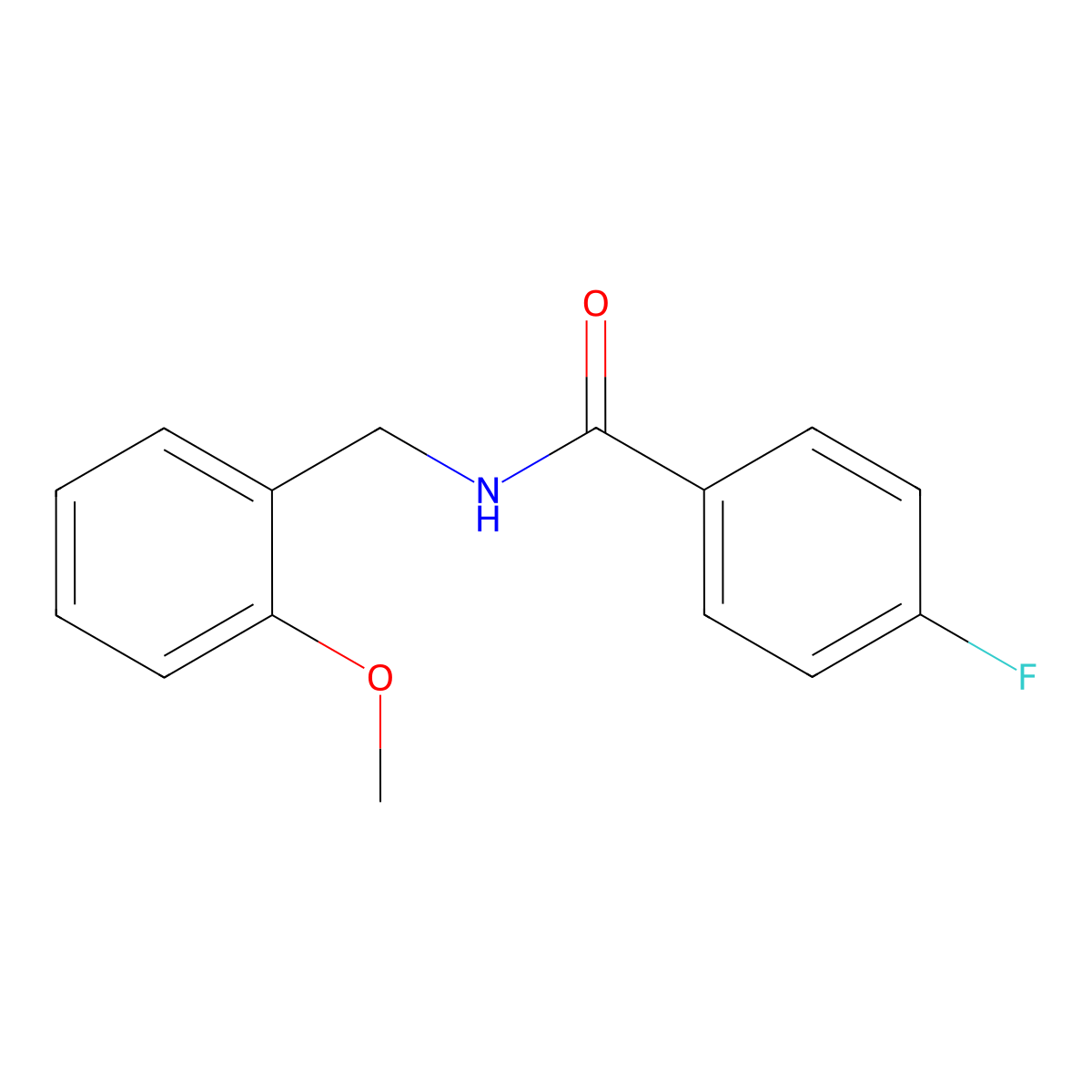 4-fluoro-N-(2-methoxybenzyl)benzamide molecular structure, CAS 331439-93-1