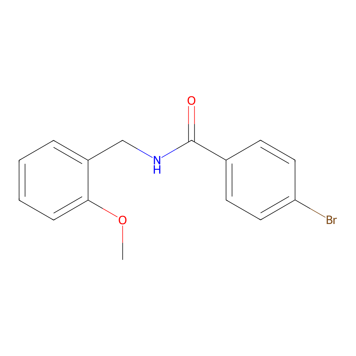 4-bromo-N-(2-methoxybenzyl)benzamide molecular structure, CAS 331439-94-2