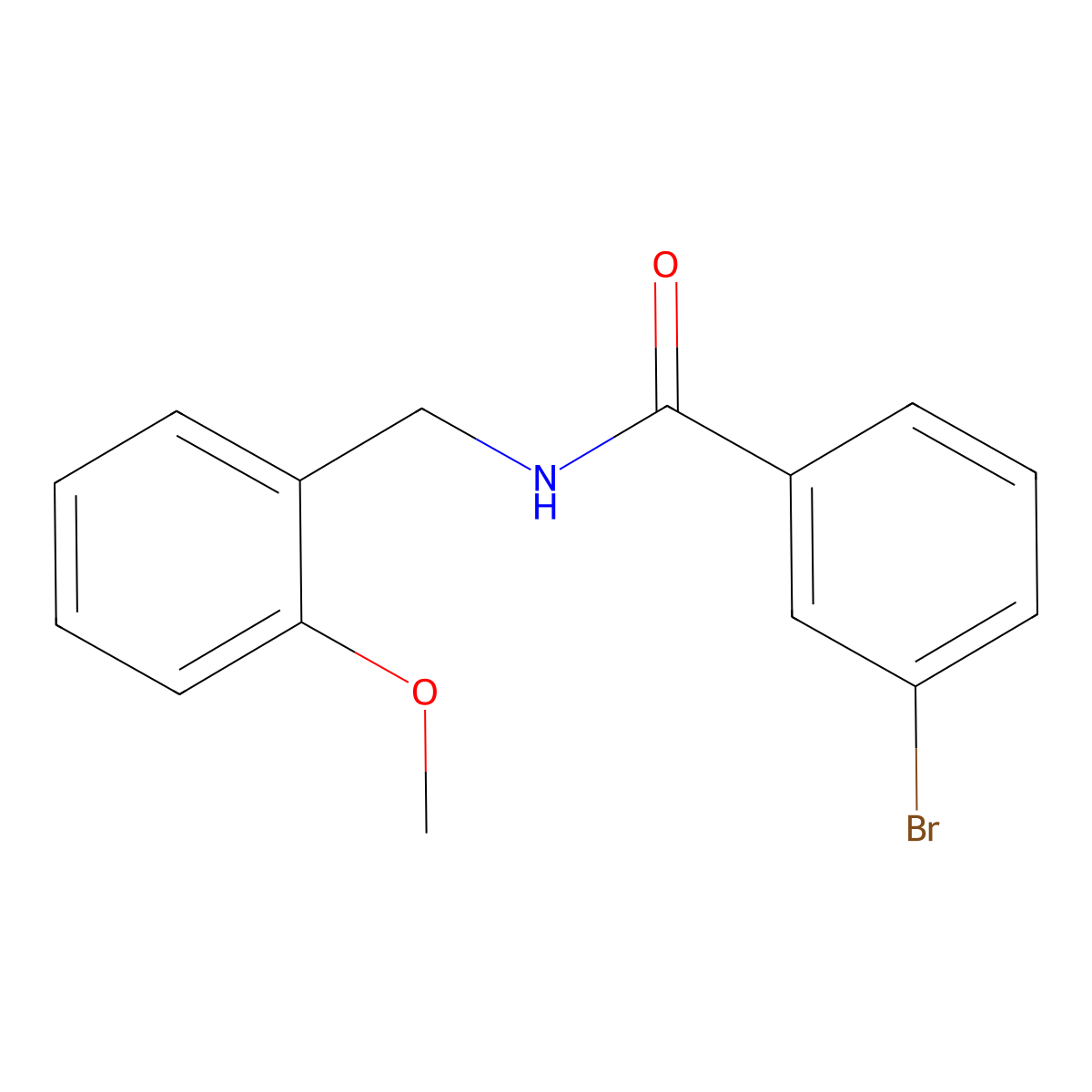 3-bromo-N-[(2-methoxyphenyl)methyl]benzamide molecular structure, CAS 331439-95-3