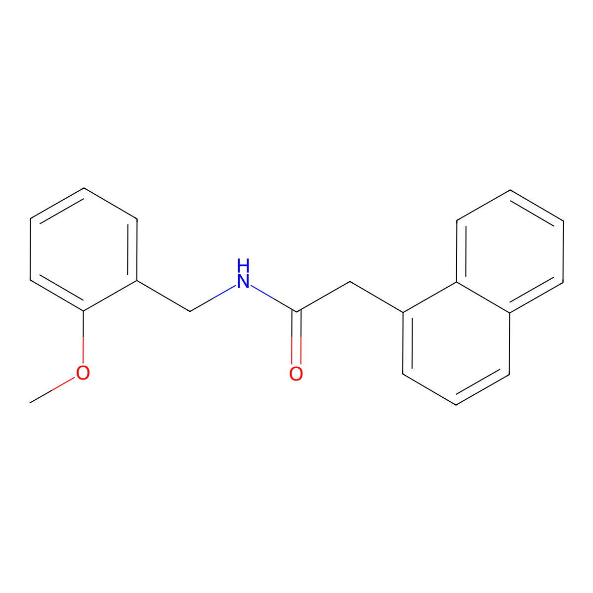 N-(2-methoxybenzyl)-2-(naphthalen-1-yl)acetamide molecular structure, CAS 331440-10-9