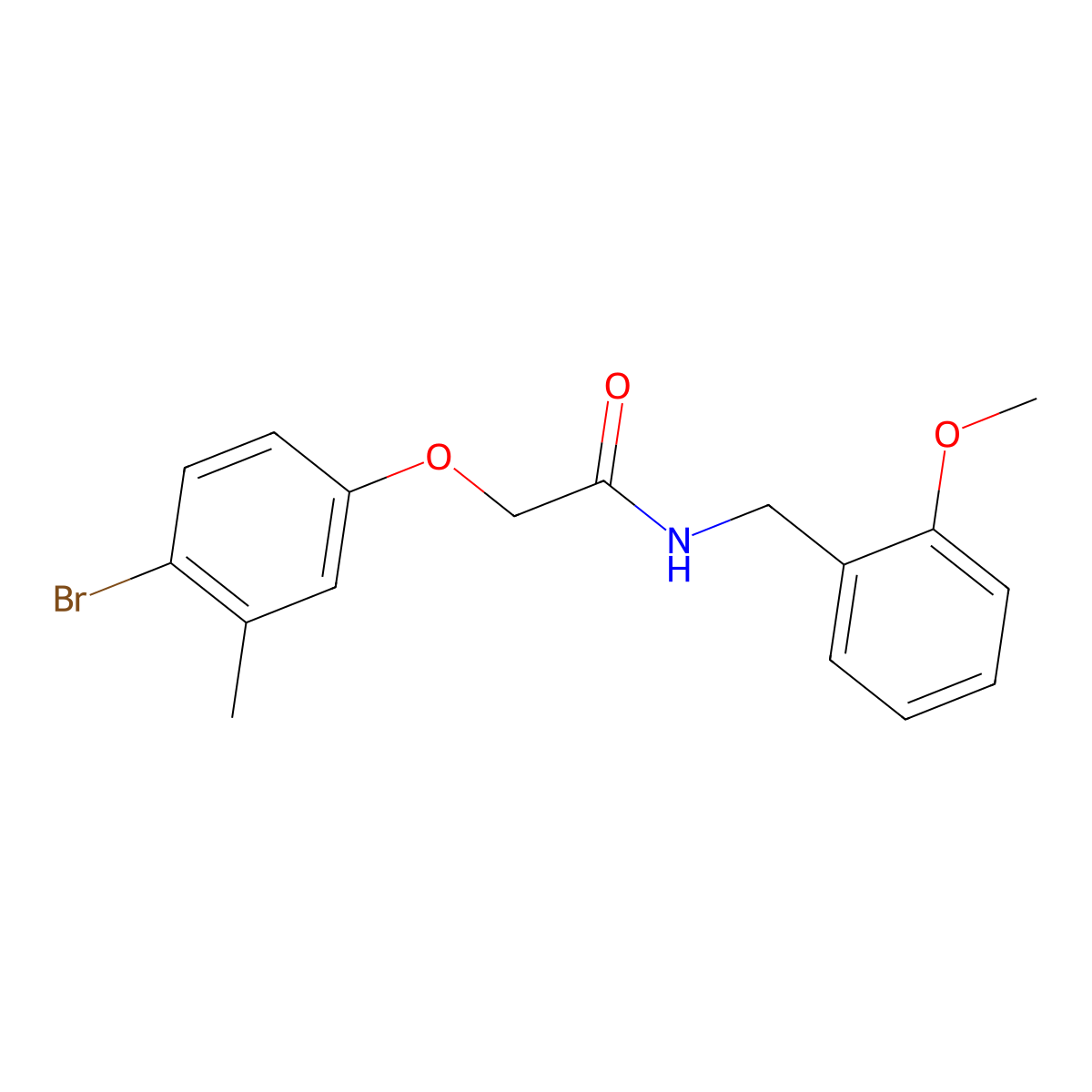 2-(4-bromo-3-methylphenoxy)-N-[(2-methoxyphenyl)methyl]acetamide molecular structure, CAS 331440-14-3