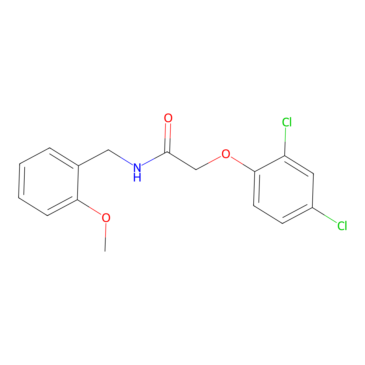 2-(2,4-dichlorophenoxy)-N-[(2-methoxyphenyl)methyl]acetamide molecular structure, CAS 331440-15-4