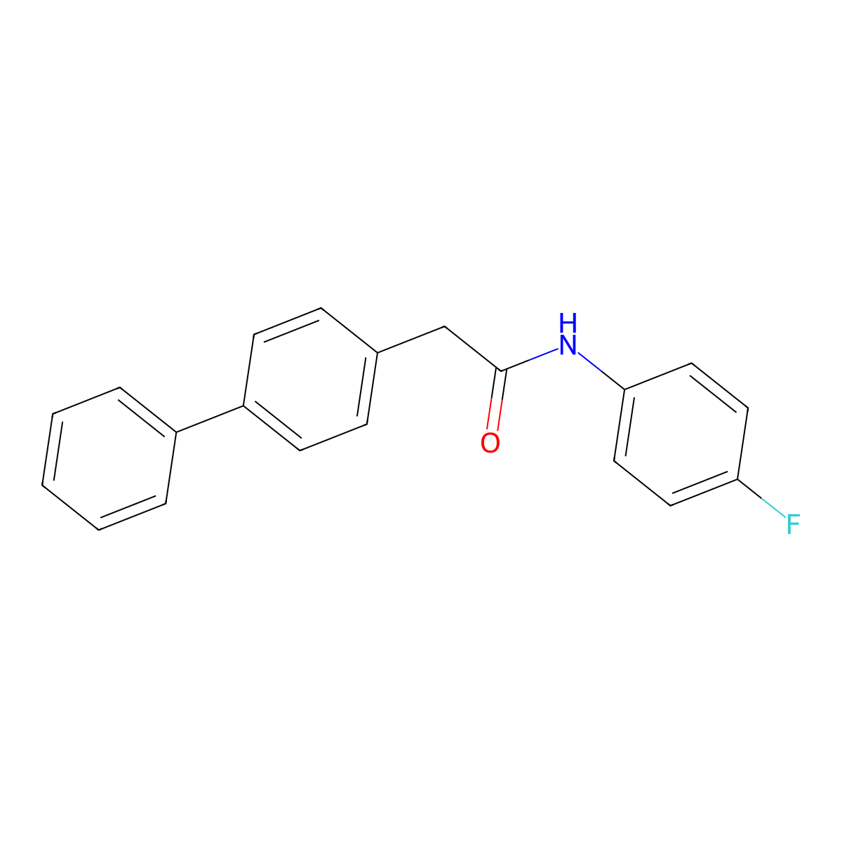 N-(4-fluorophenyl)-2-(4-phenylphenyl)acetamide molecular structure, CAS 331440-17-6