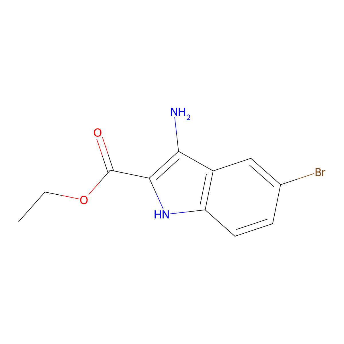 ethyl 3-amino-5-bromo-1H-indole-2-carboxylate molecular structure, CAS 331443-84-6