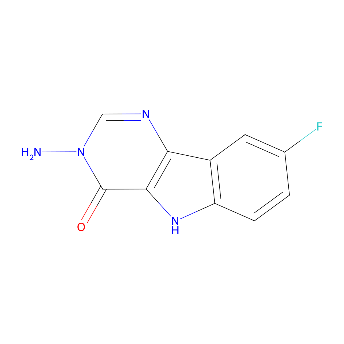 3-amino-8-fluoro-3,5-dihydro-4H-pyrimido[5,4-b]indol-4-one molecular structure, CAS 331443-91-5