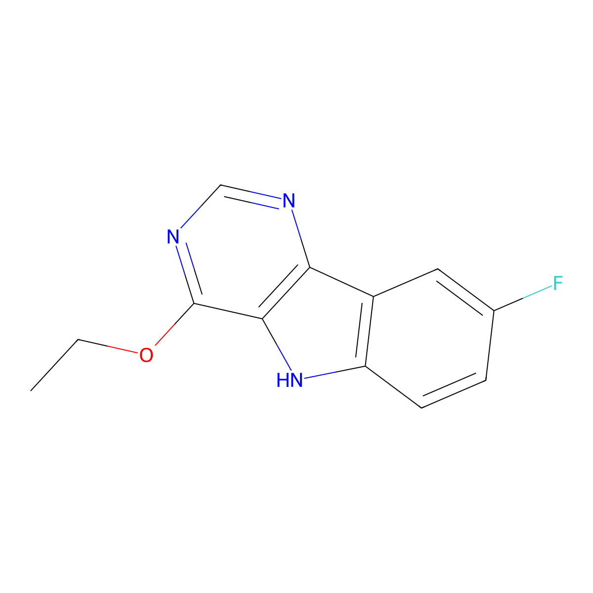 4-ethoxy-8-fluoro-5H-pyrimido[5,4-b]indole molecular structure, CAS 331444-00-9