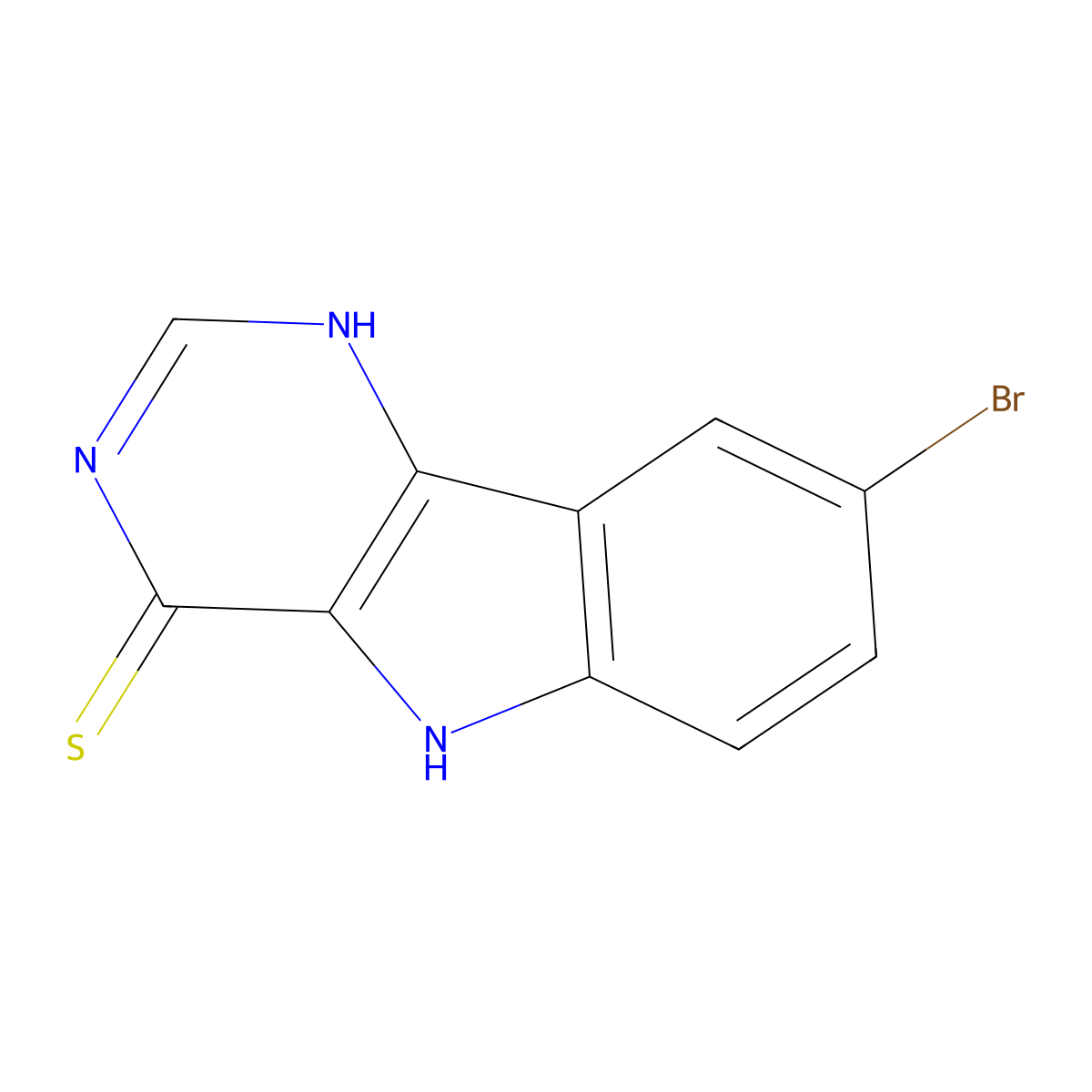 8-bromo-3,5-dihydro-4H-pyrimido[5,4-b]indole-4-thione molecular structure, CAS 331444-08-7