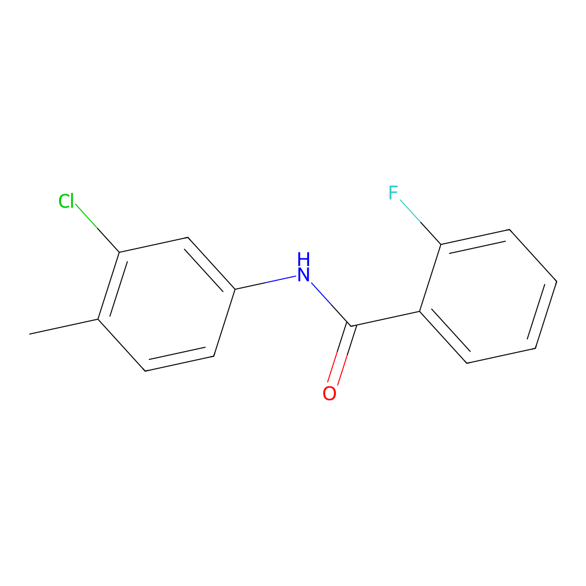 N-(3-chloro-4-methylphenyl)-2-fluorobenzamide molecular structure, CAS 331445-10-4