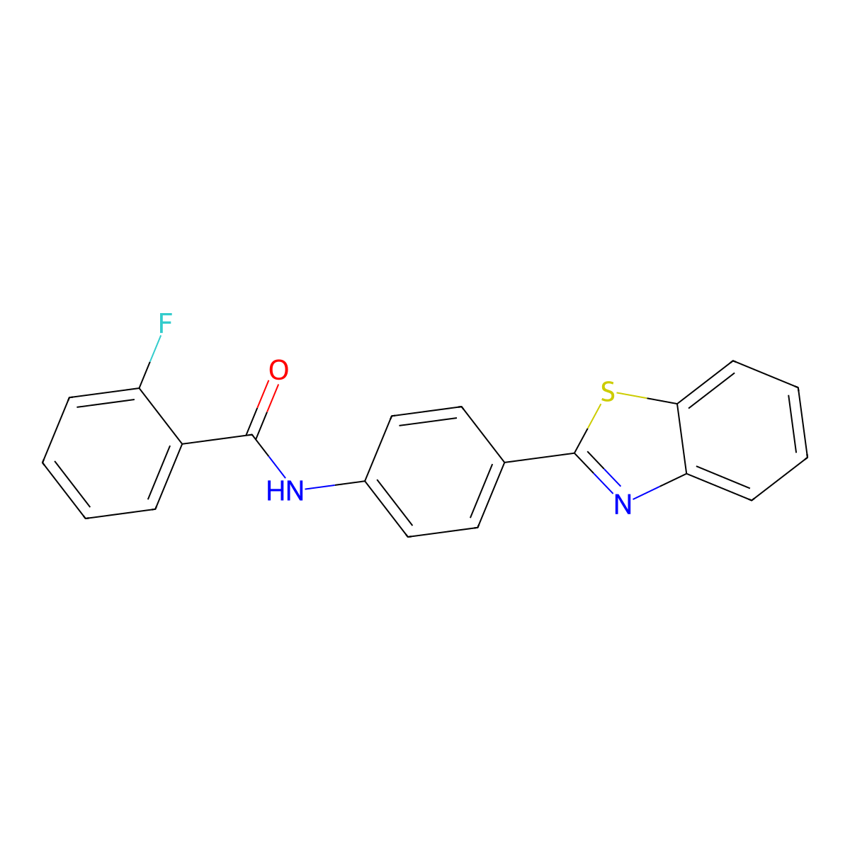 N-[4-(1,3-benzothiazol-2-yl)phenyl]-2-fluorobenzamide molecular structure, CAS 331445-14-8